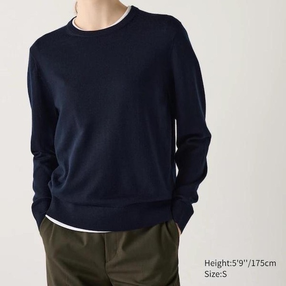 Uniqlo Merino Wool Crewneck Sweater Tan/Camel - Picture 7 of 7